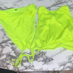 Neon green swimsuit